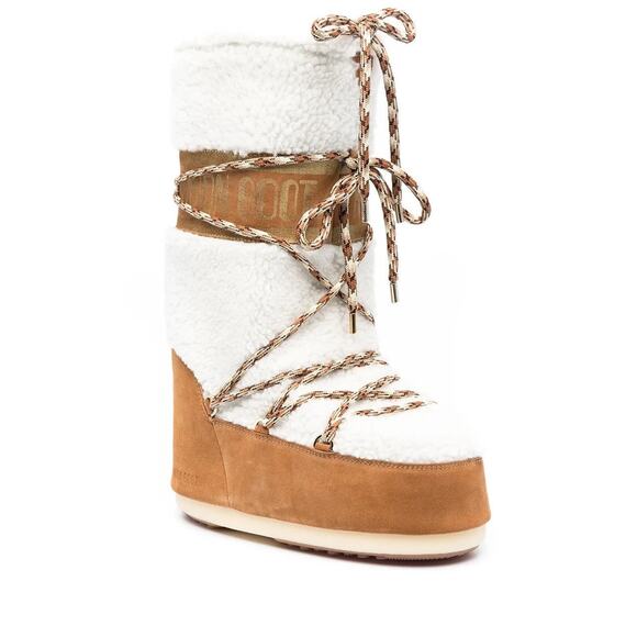 Moon Boot Shearling Boot Whiskey/Off White - 39/41 - Picture 2 of 5